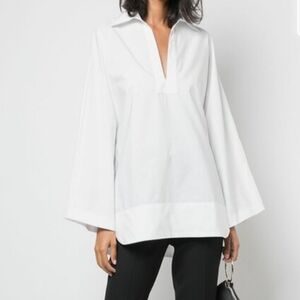 Nili Lotan White V-Neck Blouse